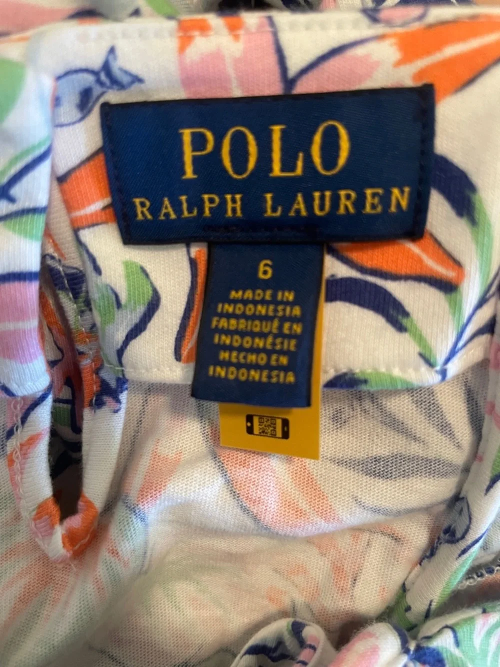 New Girls Polo Ralph Lauren Tropical Print Ruffled Cotton Romper size 6